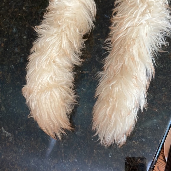 Italian Tuscan lamb real fur boa genuine  authentic fur beige  5ftx3.5” Vintage - Picture 6 of 11